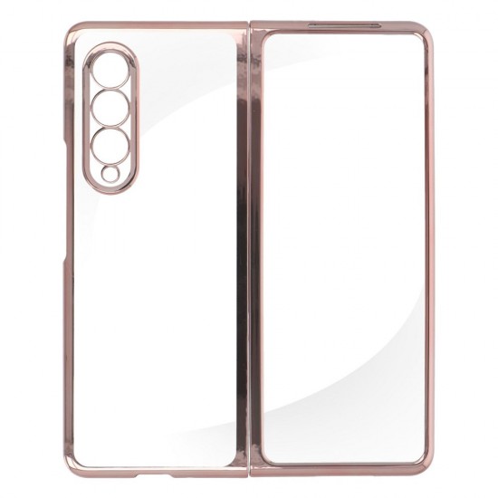 Пластмасов прозрачен кейс MBX с кант, За Samsung Galaxy Z Fold3 5G, Розово-златен от Fonax.bg