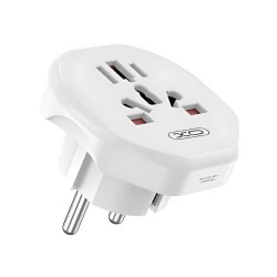 Преходник Plug Adapter WL23, UK / US to Europe, XO, Бял
