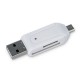 Адаптер Forever USB OTG card reader USB и micro USB/SD и micro SD, Бял от Fonax.bg