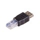 Преходник адаптер Akyga AK-AD-27, женско USB към RJ45, Черен от Fonax.bg