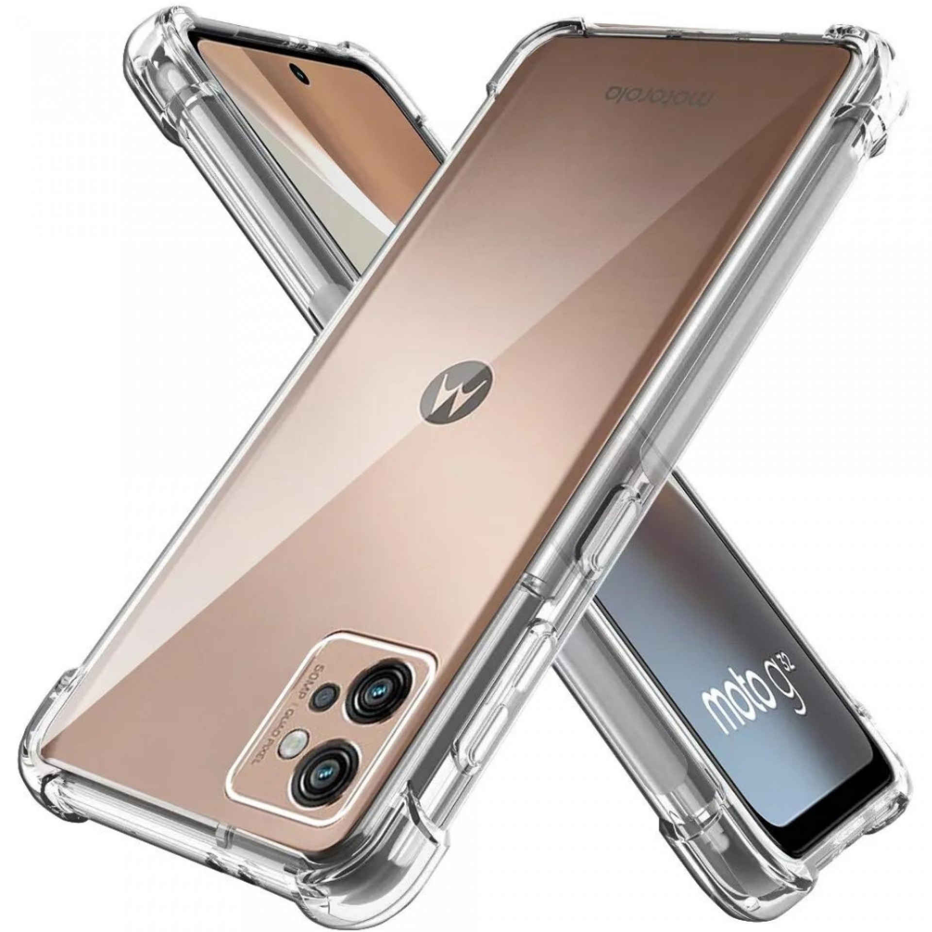 Силиконов кейс MBX Anti Shock 1.5mm, За Motorola Moto G14, Прозрачен от ...