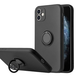 Силиконов кейс bSmart Finger Grip, За iPhone 15 (6.1), Черен