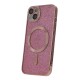 Силиконов кейс bSmart Glitter Chrome Magsafe с протектори за камерите, За iPhone 15 Pro Max (6.7), Розов от Fonax.bg