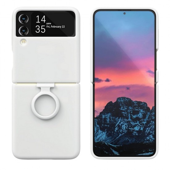 Силиконов кейс bSmart Silicone Cover с пръстен, За Samsung Galaxy Z Flip4 5G, Бял от Fonax.bg
