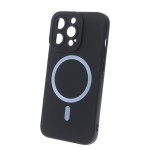 Силиконов кейс bSmart Silicone Soft Magsafe, За iPhone 12 Pro Max (6.7), Черен