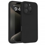 Силиконов кейс iPaky матиран, За iPhone 16 Pro Max (6.9), Черен