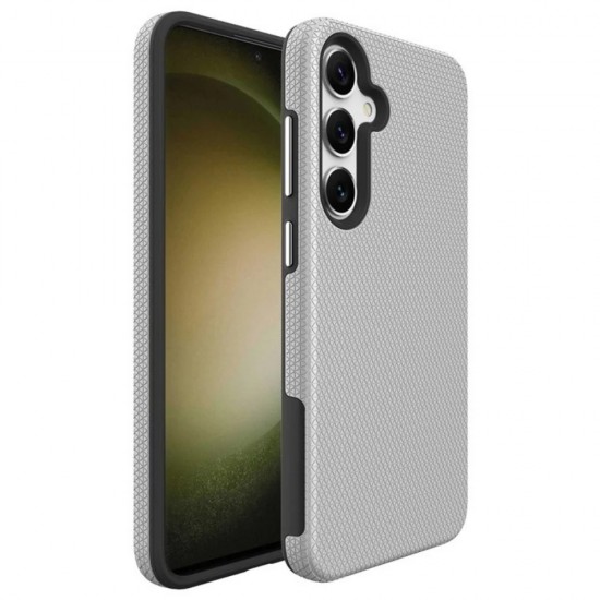 Силиконов твърд кейс Vmax Triangle, За Samsung Galaxy S24 (S921B), Сребрист от Fonax.bg