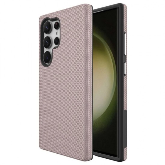 Силиконов твърд кейс Vmax Triangle, За Samsung Galaxy S25 Ultra, Розово-златен от Fonax.bg