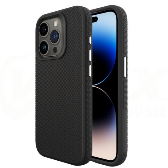 Силиконов твърд кейс Vmax Triangle, За iPhone 15 Pro (6.1), Черен от Fonax.bg