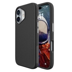 Силиконов твърд кейс Vmax Triangle, За iPhone 16 (6.1), Черен