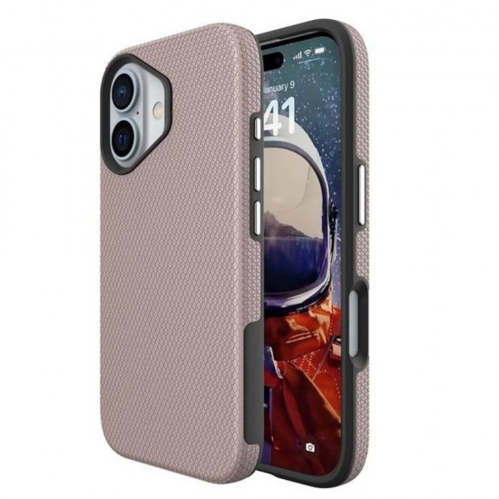 Силиконов твърд кейс Vmax Triangle, За iPhone 16 (6.1), Розово-златен от Fonax.bg