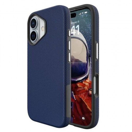 Силиконов твърд кейс Vmax Triangle, За iPhone 16 (6.1), Тъмносин от Fonax.bg