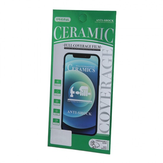 Стъклен протектор за дисплей Ceramic 5D Full с цяло лепило, За iPhone 16 Pro (6.3), Черен от Fonax.bg