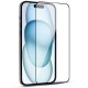 Стъклен протектор MBX 5D Slim с цяло лепило, За iPhone 15 Plus (6.7), Черен
