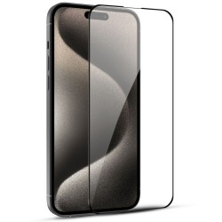 Стъклен протектор MBX 5D Slim с цяло лепило, За iPhone 15 Pro Max (6.7), Черен