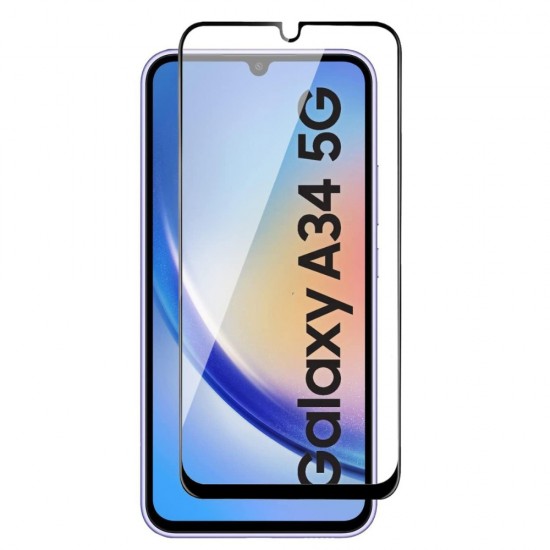 Стъклен протектор за дисплей MBX 9D Paper Box Flat, За Samsung Galaxy A34 5G (A346B), Черен от Fonax.bg