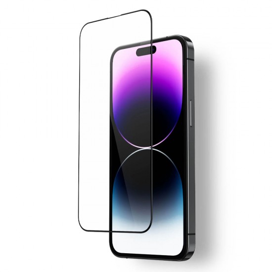 Стъклен протектор за дисплей MBX 9D Paper Box Flat, За iPhone 14 Pro (6.1), Черен от Fonax.bg