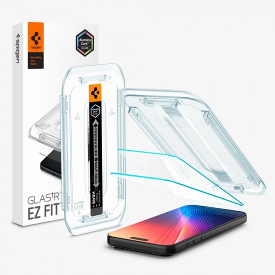 Стъклен протектор Spigen GLAS.tR EZ Fit  с цяло лепило, За iPhone 17 Pro Max (6.9), Прозрачен от Fonax.bg