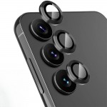 Стъклен протектор с метални рингове за задна камера MBX за Samsung Galaxy A35 (A356B), Черен