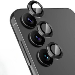 Стъклен протектор с метални рингове за задна камера MBX за Samsung Galaxy A35 (A356B), Черен