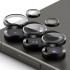 Стъклен протектор с метални рингове за задна камера MBX за Samsung Galaxy S25 Ultra, Черен