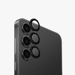 Стъклен протектор с метални рингове за задна камера MBX за Samsung Galaxy S26 Plus, Черен