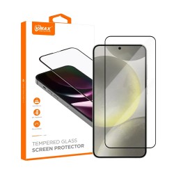 Стъклен протектор за дисплей Vmax 9D с цяло лепило, За Samsung Galaxy S24 (S921B), Черен