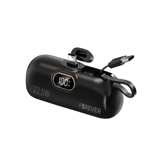 Външна батерия Mini Power Bank 5000 mAh Forever MTB-100 22.5W USB C, Черна от Fonax.bg