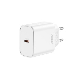 Зарядно устройство адаптер 20W USB-C, XO CE32 PD, 220V Fast charging, Бял