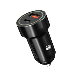 Зарядно устройство за кола адаптер XO CC32 QC 3.0 20W с USB-A и USB-C изход, Черен
