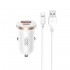 Зарядно устройство за кола комплект XO CC56 PD 30W QC 1x USB 1x USB-C с кабел USB-A - USB-C, Бял