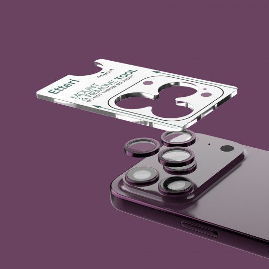 Etteri протектор за задна камера за iPhone 18 Pro / 18 Pro Max, бордо