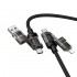 Кабел 4в1 USB-A/C към USB-C/Lightning, HOCO 240W U151 1.2 м, Черен