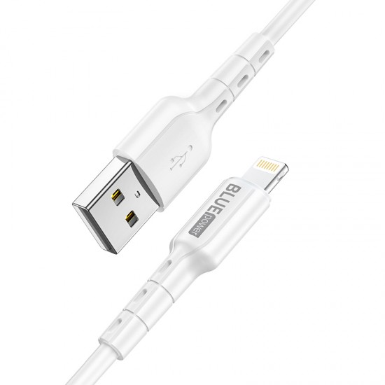 Кабел USB BLUE Power BLDU01 Novel 1м в кутия 2.4A, Lightning, Бял от Fonax.bg