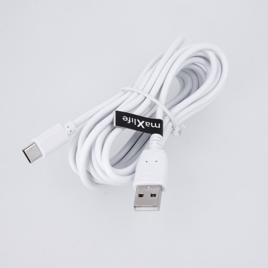 Кабел USB Maxlife 3м в кутия 2A, Type C, Бял от Fonax.bg