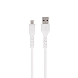 Кабел USB-A - USB-C, Maxlife MXUC-04 1м 3A с подсилени конектори, Бял