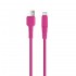 Кабел USB-A - USB-C, Setty Barbie Style 1.5м 2.1A с подсилени конектори, Цикламен