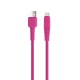 Кабел USB Setty Barbie Style 1.5м, 2.1A, USB-Type C, с подсилени конектори, Цикламен от Fonax.bg