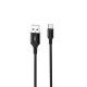 Кабел USB XO NB143 2.4A 2м плетен в кутия, USB - Type C, Черен от Fonax.bg