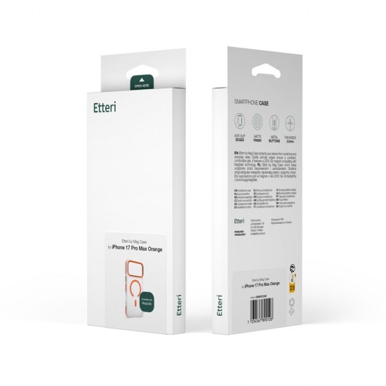 Кейс Etteri Icy Mag case, За iPhone 17 Pro (6.3), Оранжев от Fonax.bg