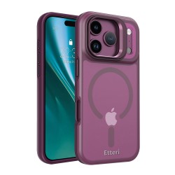 Кейс Etteri Morning Fog с Magsafe и стойка, за iPhone 17 Pro / 18 Pro, бордо