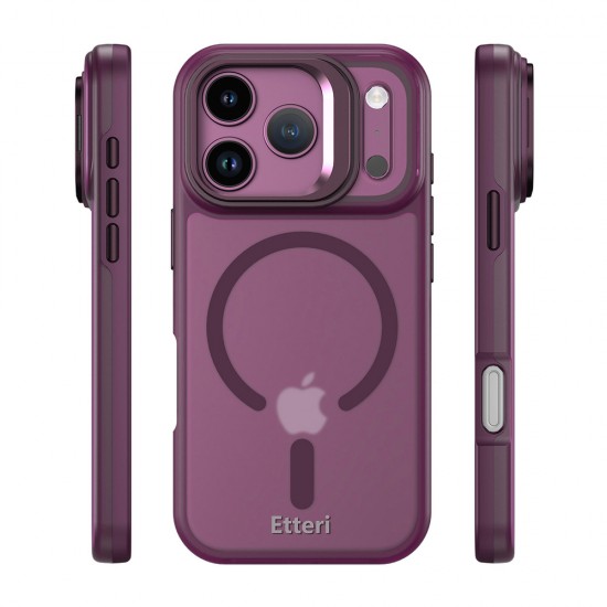 Кейс Etteri Morning Fog с Magsafe и стойка, за iPhone 17 Pro / 18 Pro, бордо