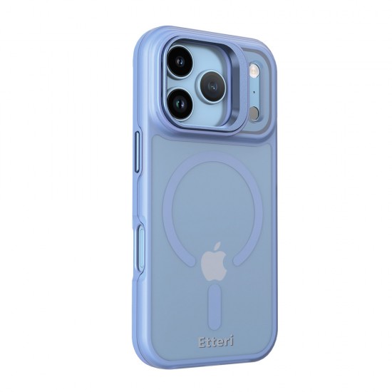 Кейс Etteri Morning Fog с Magsafe и стойка, за iPhone 17 Pro Max / 18 Pro Max, светлосин