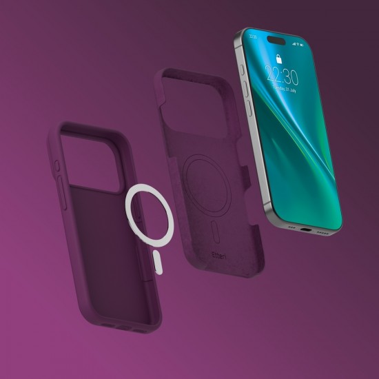 Кейс Etteri Silicone Mag case, за iPhone 17 Pro Max / 18 Pro Max, бордо