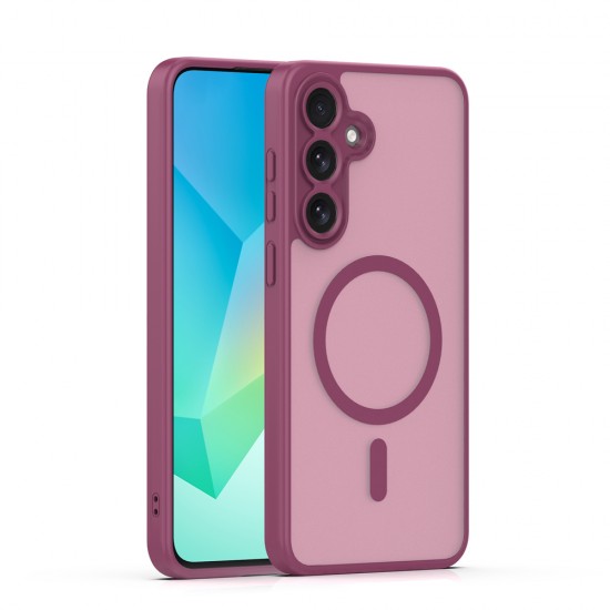 Кейс Mag Matt с цяла дупка за камерите за Samsung Galaxy A16 / A17 тъмнолилав