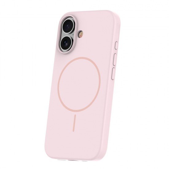 Кейс Silicone Thin Mag за iPhone 16 (6.1), светлорозов