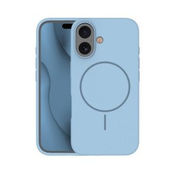 Кейс Silicone Thin Mag за iPhone 16 (6.1), светлосин