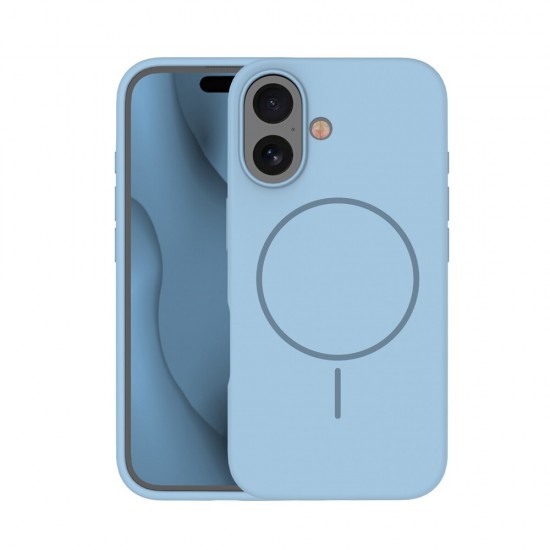 Кейс Silicone Thin Mag за iPhone 16 (6.1), светлосин