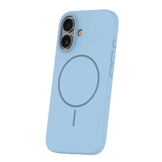 Кейс Silicone Thin Mag за iPhone 16 (6.1), светлосин