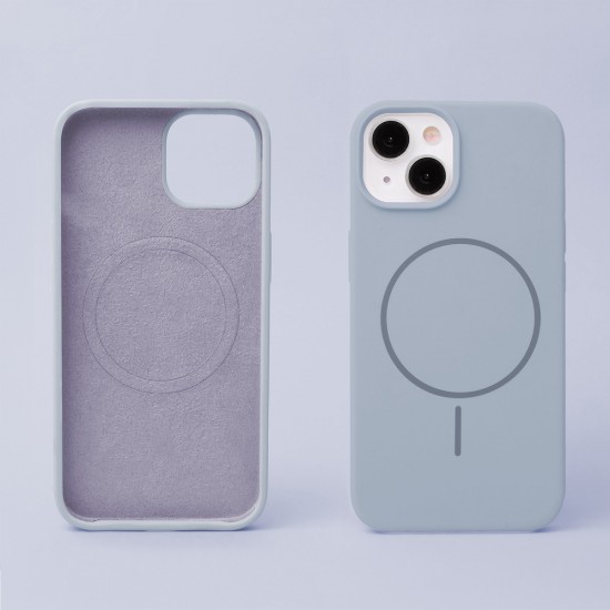 Кейс Silicone Thin Mag за iPhone 16 (6.1), светлосин
